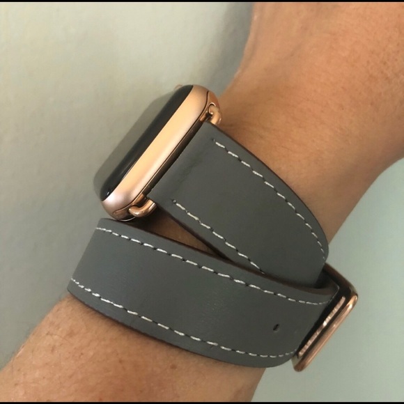 🌸ROSE GOLD Gray Apple Watch Double Wrap Band - Picture 4 of 5